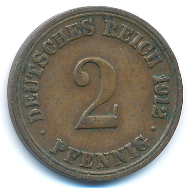 Германия, 2 пфеннига (1912 г.)
