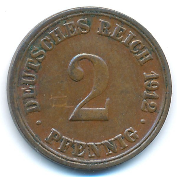 Германия, 2 пфеннига (1912 г.)
