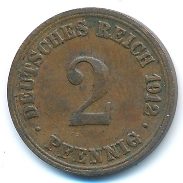 Германия, 2 пфеннига (1912 г.)