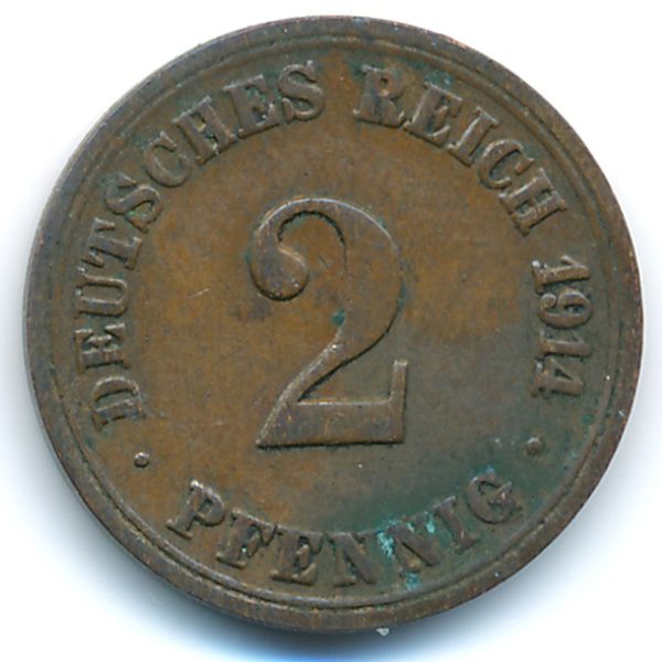 Германия, 2 пфеннига (1914 г.)