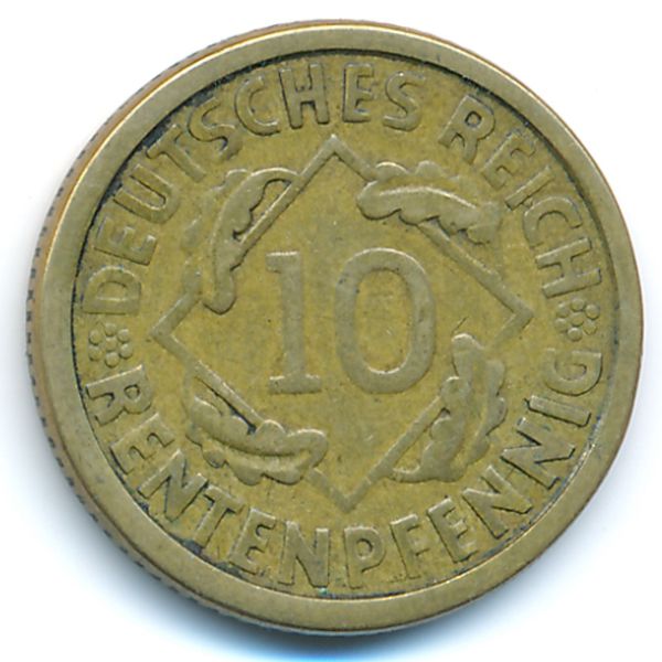 Веймарская республика, 10 рентенпфеннигов (1924 г.)