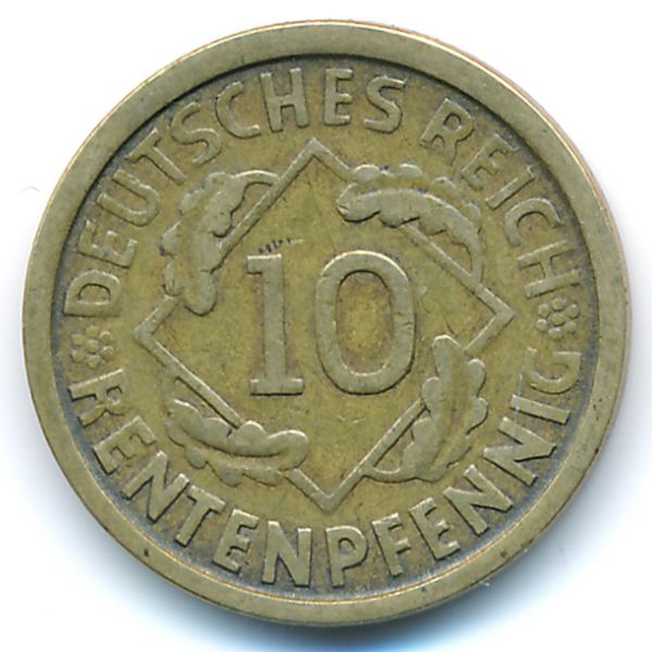 Веймарская республика, 10 рентенпфеннигов (1924 г.)