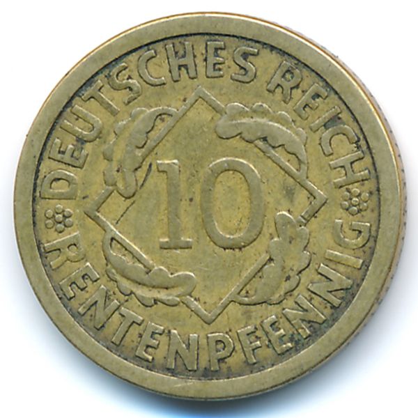 Веймарская республика, 10 рентенпфеннигов (1924 г.)