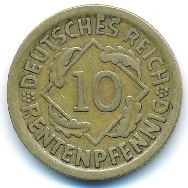 Веймарская республика, 10 рентенпфеннигов (1924 г.)