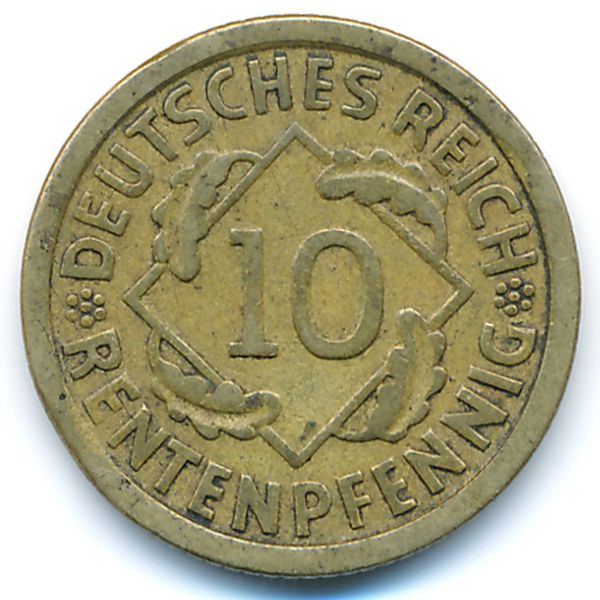 Веймарская республика, 10 рентенпфеннигов (1924 г.)