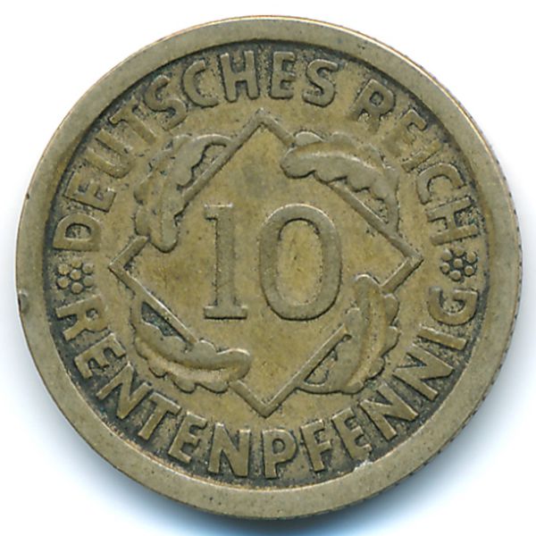 Веймарская республика, 10 рентенпфеннигов (1924 г.)