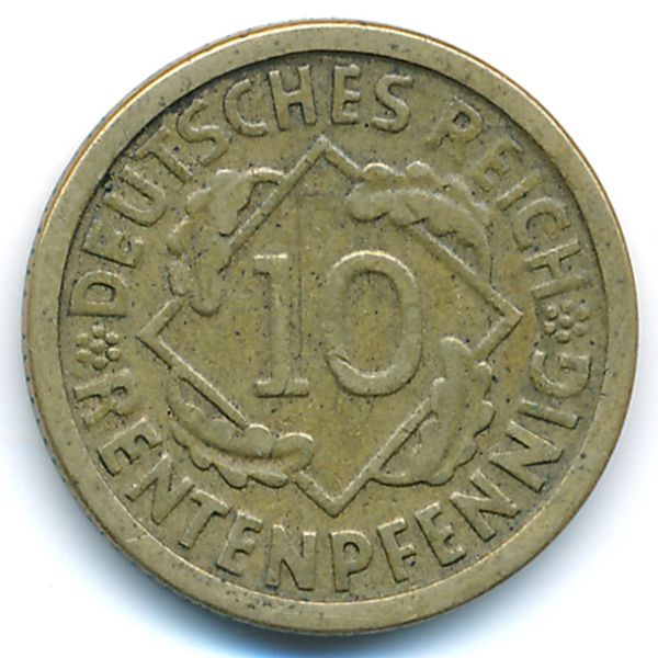 Веймарская республика, 10 рентенпфеннигов (1924 г.)