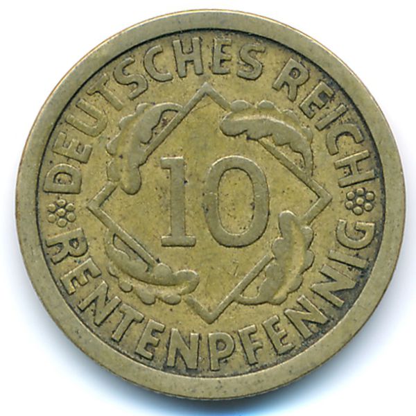 Веймарская республика, 10 рентенпфеннигов (1924 г.)