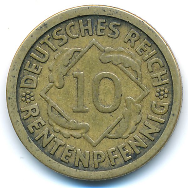 Веймарская республика, 10 рентенпфеннигов (1924 г.)