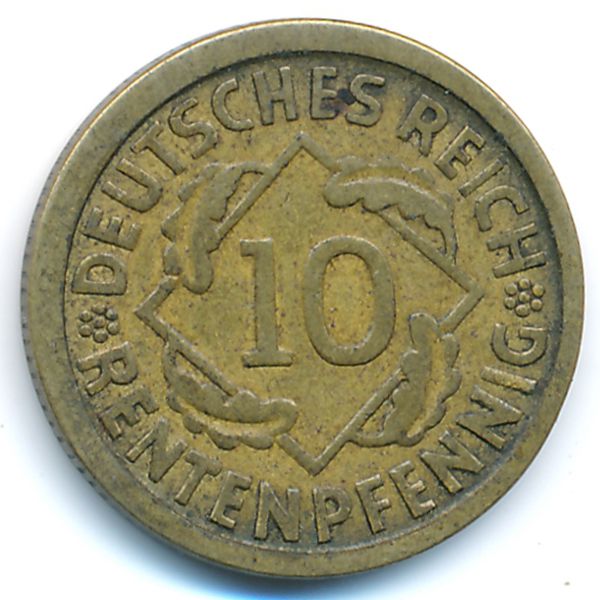 Веймарская республика, 10 рентенпфеннигов (1924 г.)