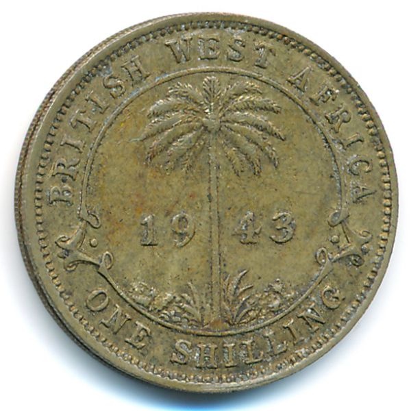 Британская Западная Африка, 1 шиллинг (1943 г.)