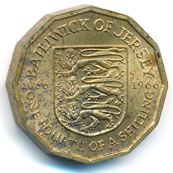 Джерси, 1/4 шиллинга (1966 г.)