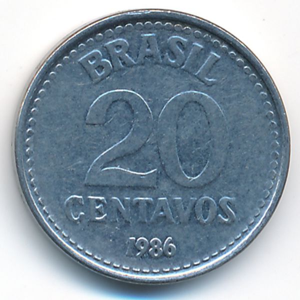 Бразилия, 20 сентаво (1986 г.)