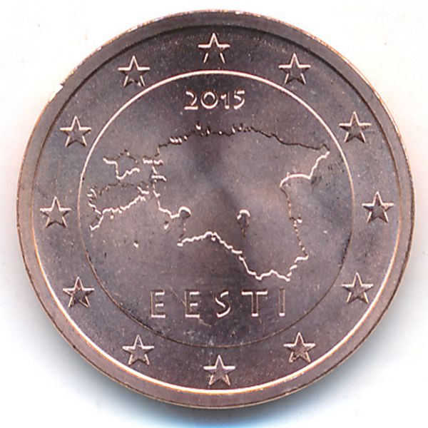 Эстония, 2 евроцента (2015 г.)