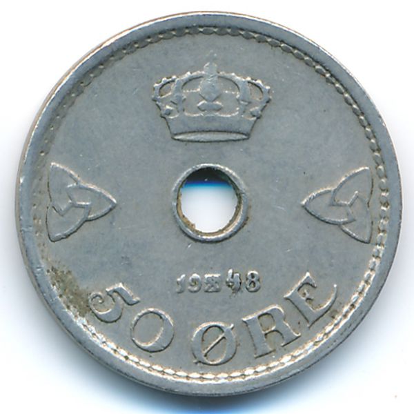 Норвегия, 50 эре (1948 г.)