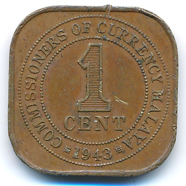 Малайя, 1 цент (1943 г.)