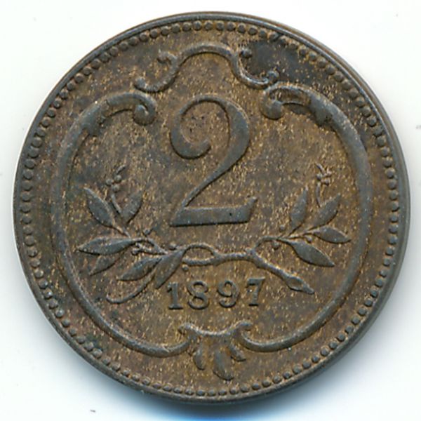 Австрия, 2 геллера (1897 г.)