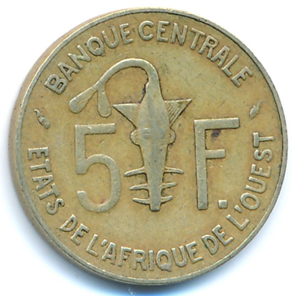 Западная Африка, 5 франков (1985 г.)