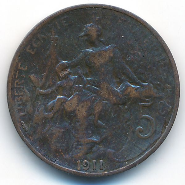 Франция, 5 сентим (1911 г.)