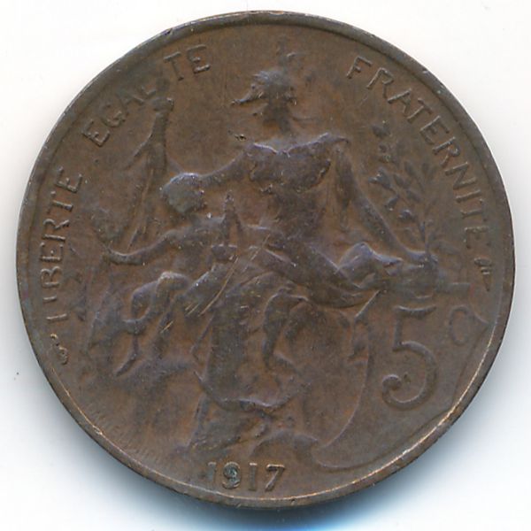 Франция, 5 сентим (1917 г.)