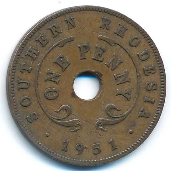 Южная Родезия, 1 пенни (1951 г.)