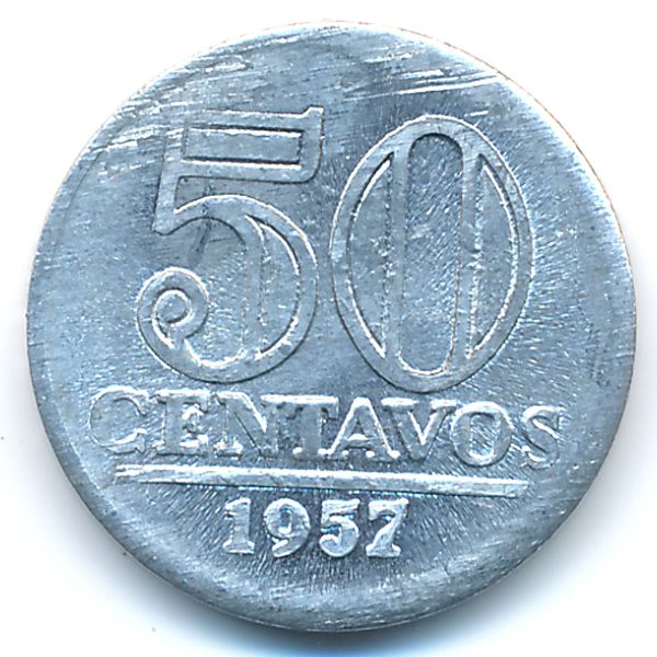 Бразилия, 50 сентаво (1957 г.)