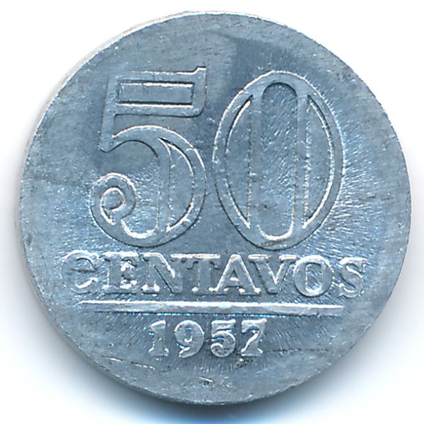 Бразилия, 50 сентаво (1957 г.)