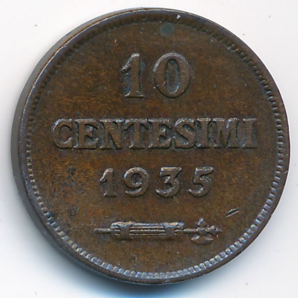 Сан-Марино, 10 чентезимо (1935 г.)
