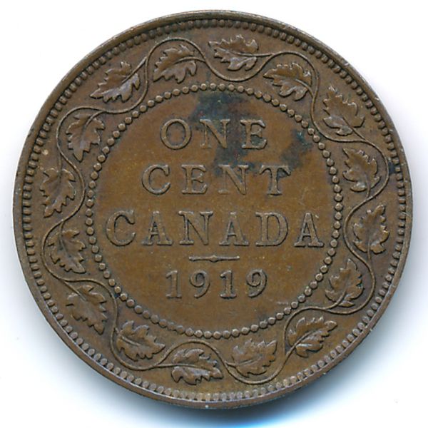 Канада, 1 цент (1919 г.)