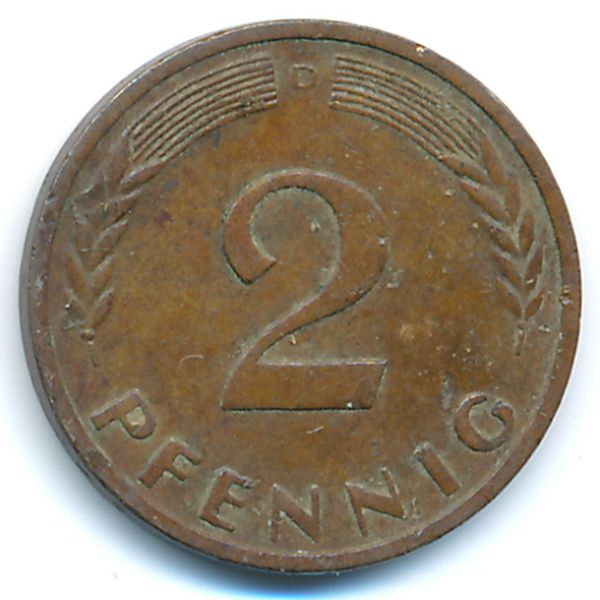 ФРГ, 2 пфеннига (1950 г.)