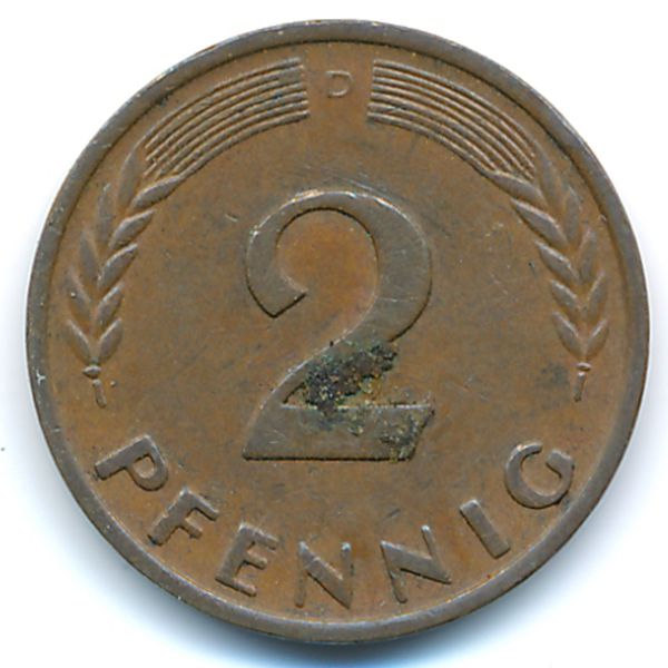 ФРГ, 2 пфеннига (1950 г.)