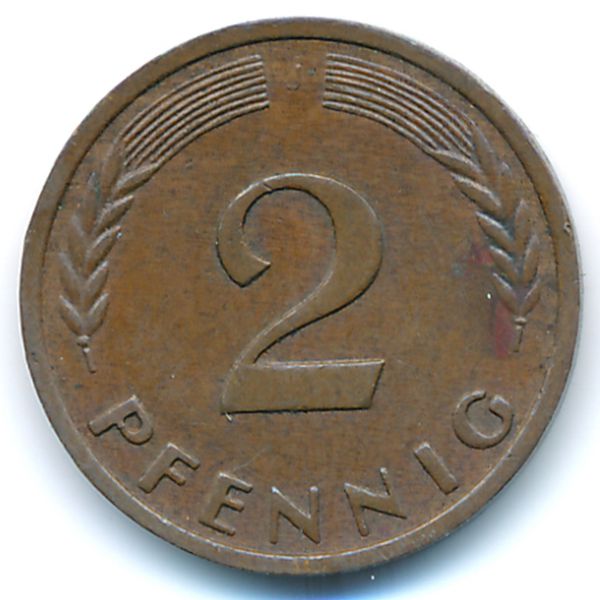 ФРГ, 2 пфеннига (1958 г.)