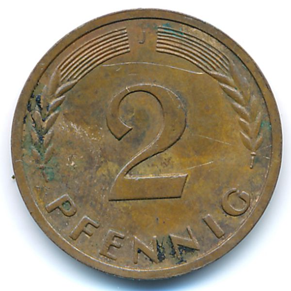 ФРГ, 2 пфеннига (1958 г.)