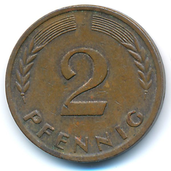ФРГ, 2 пфеннига (1960 г.)