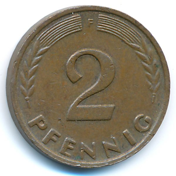 ФРГ, 2 пфеннига (1962 г.)
