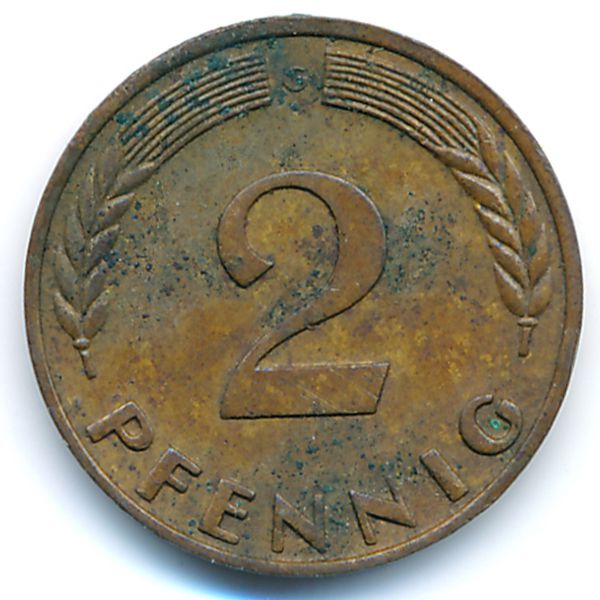 ФРГ, 2 пфеннига (1966 г.)