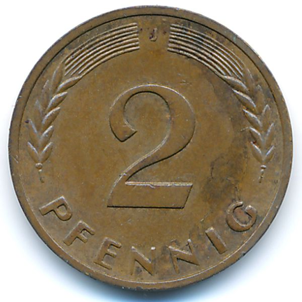 ФРГ, 2 пфеннига (1967 г.)