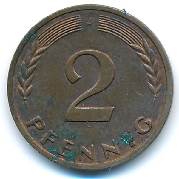 ФРГ, 2 пфеннига (1967 г.)