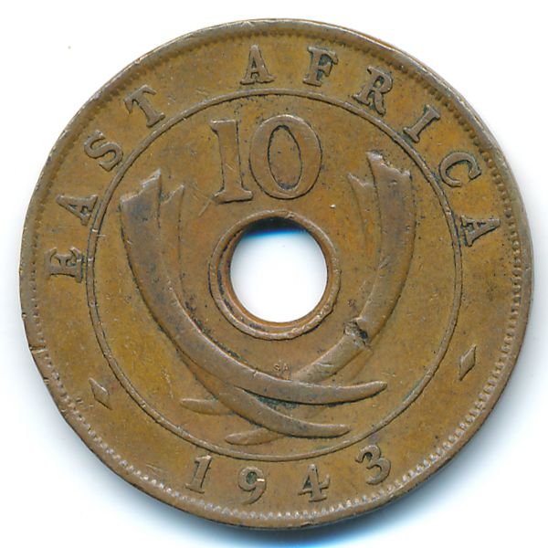 Восточная Африка, 10 центов (1943 г.)