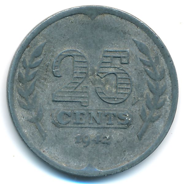 Нидерланды, 25 центов (1942 г.)