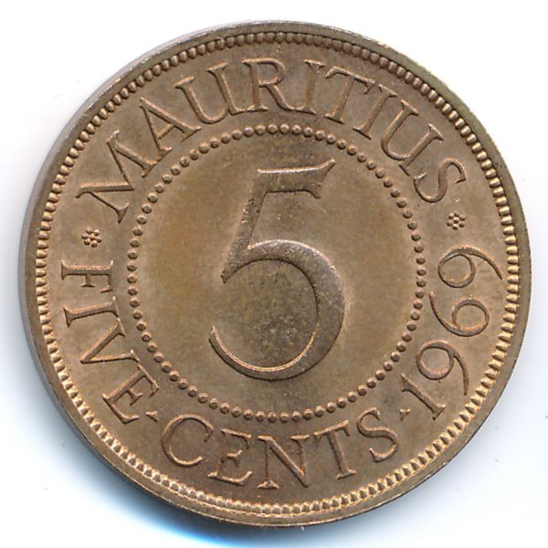 Маврикий, 5 центов (1969 г.)