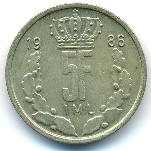 Люксембург, 5 франков (1986 г.)