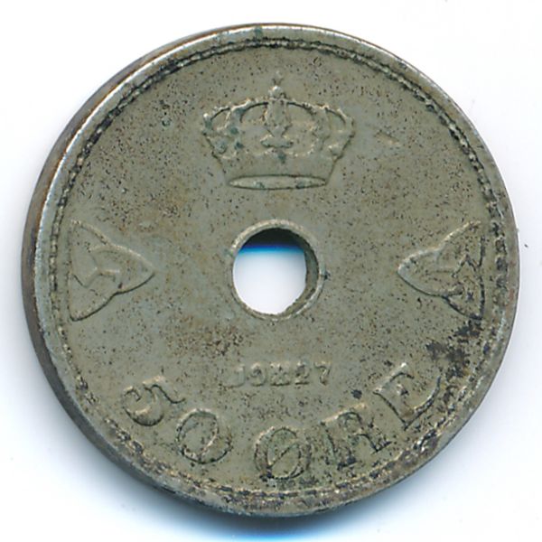 Норвегия, 50 эре (1927 г.)