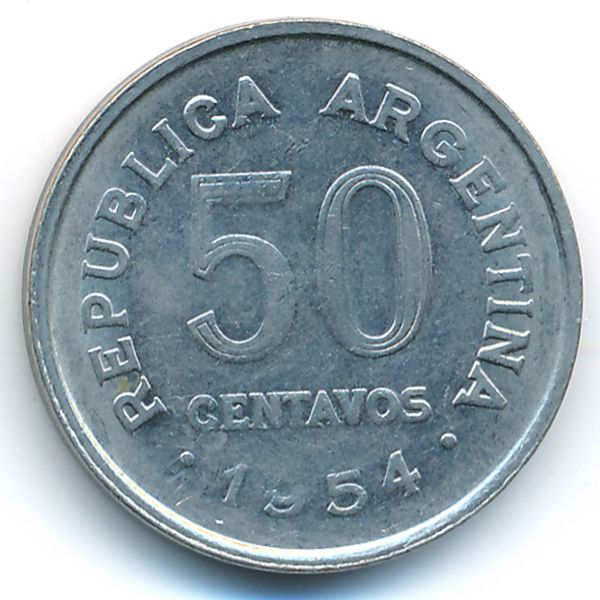 Аргентина, 50 сентаво (1954 г.)
