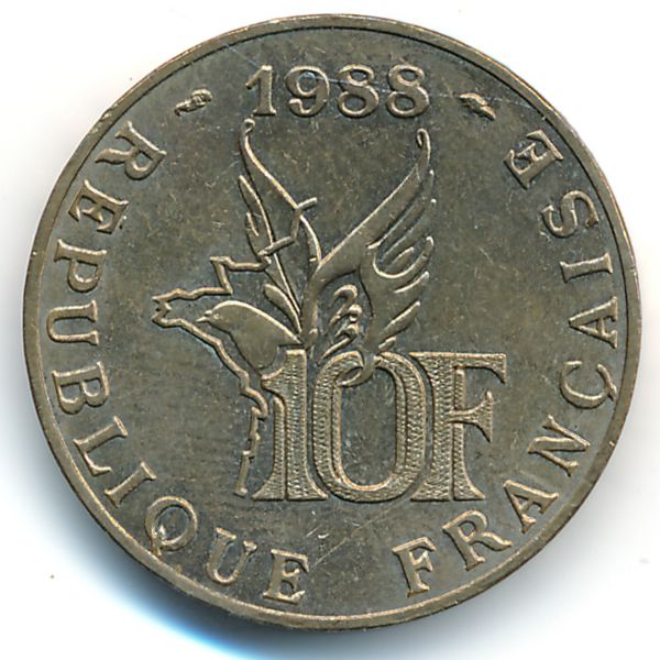 Франция, 10 франков (1988 г.)