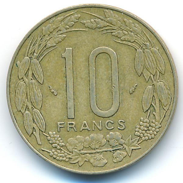 Центральная Африка, 10 франков (1985 г.)