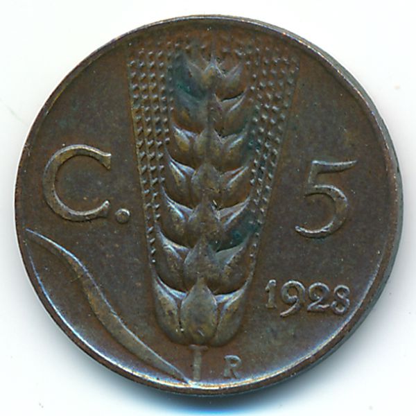 Италия, 5 чентезимо (1928 г.)
