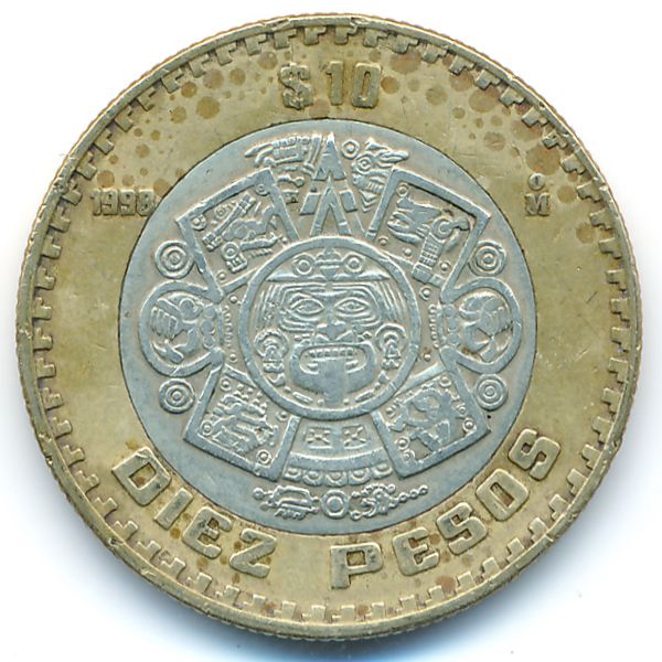 Мексика, 10 песо (1998 г.)
