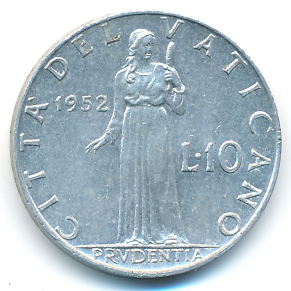 Ватикан, 10 лир (1952 г.)