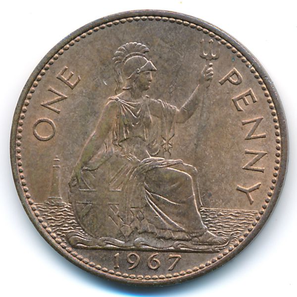 Великобритания, 1 пенни (1967 г.)